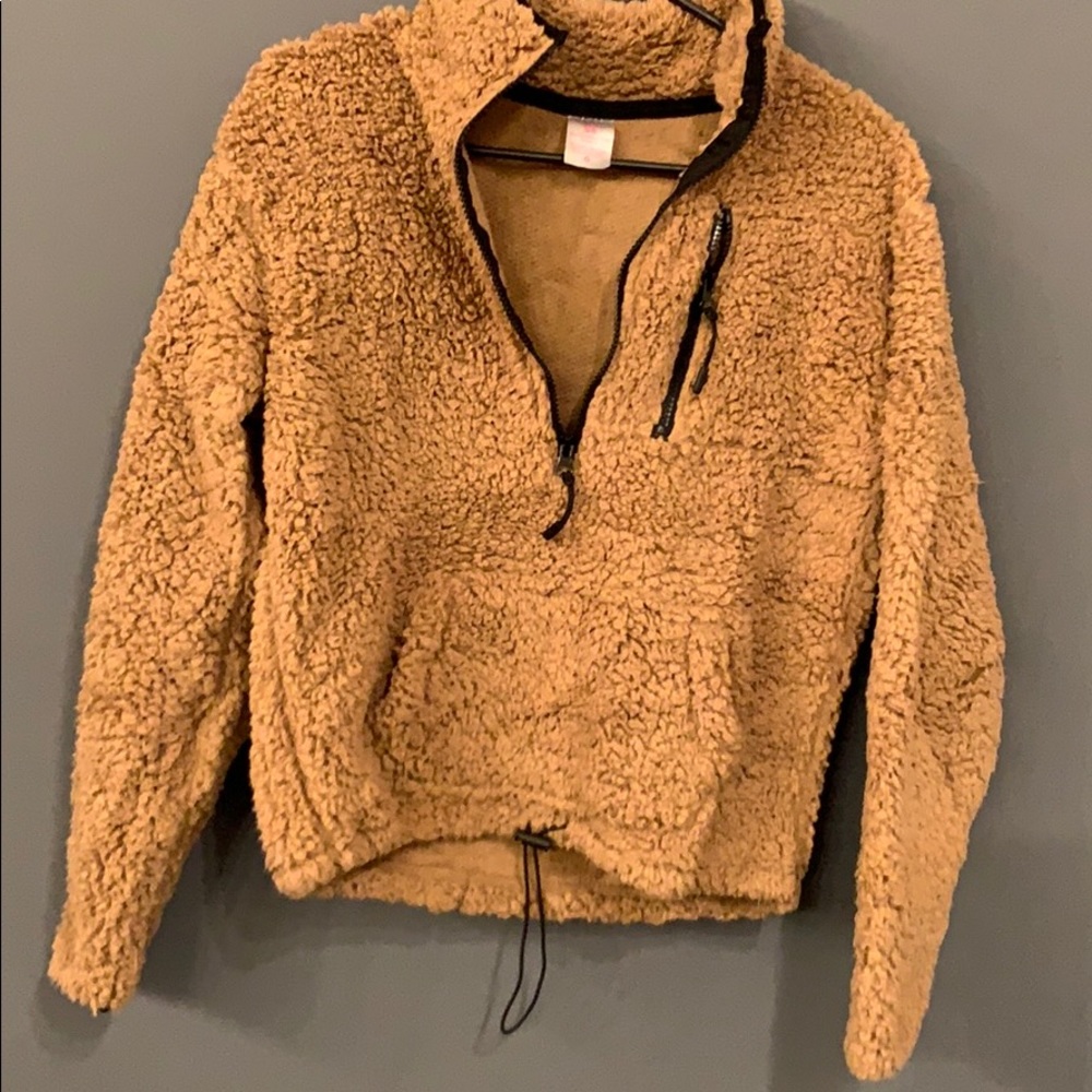 Fuzzy brown pullover